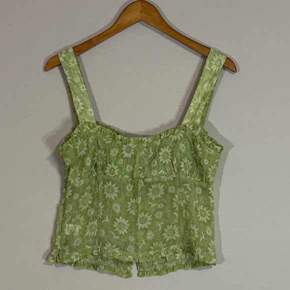 Bailey Rose Y2K Green Floral Bustier Tank Top Size M - Picture 3 of 5